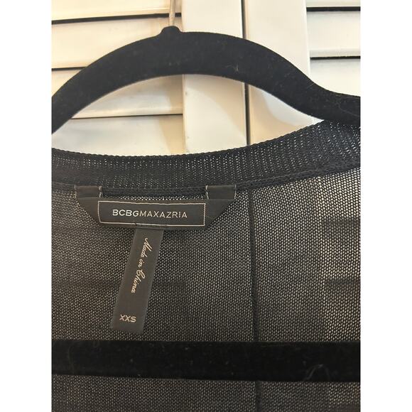 BCBGmaxazria women's Lightweight Black Mesh Long Sleeve Duster Size XS - Picture 2 of 2